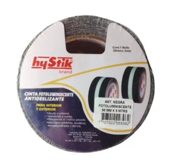 CINTA ANTIDESLIZANTE CON FOTOLUMINICENTE HYSTIK 5M